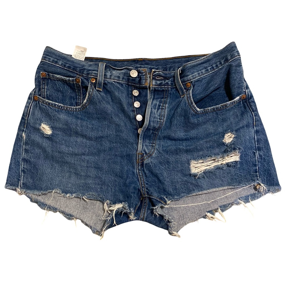 Levi’s Distressed Blue Denim Women Shorts 10